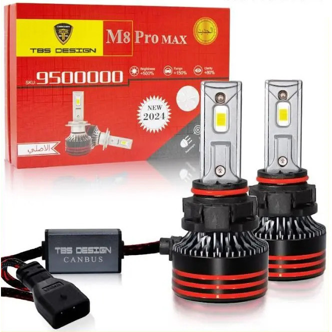 هدلایت خودرو تی بی اس دیزاین مدل M8 Pro Max H4 بسته دو عددی